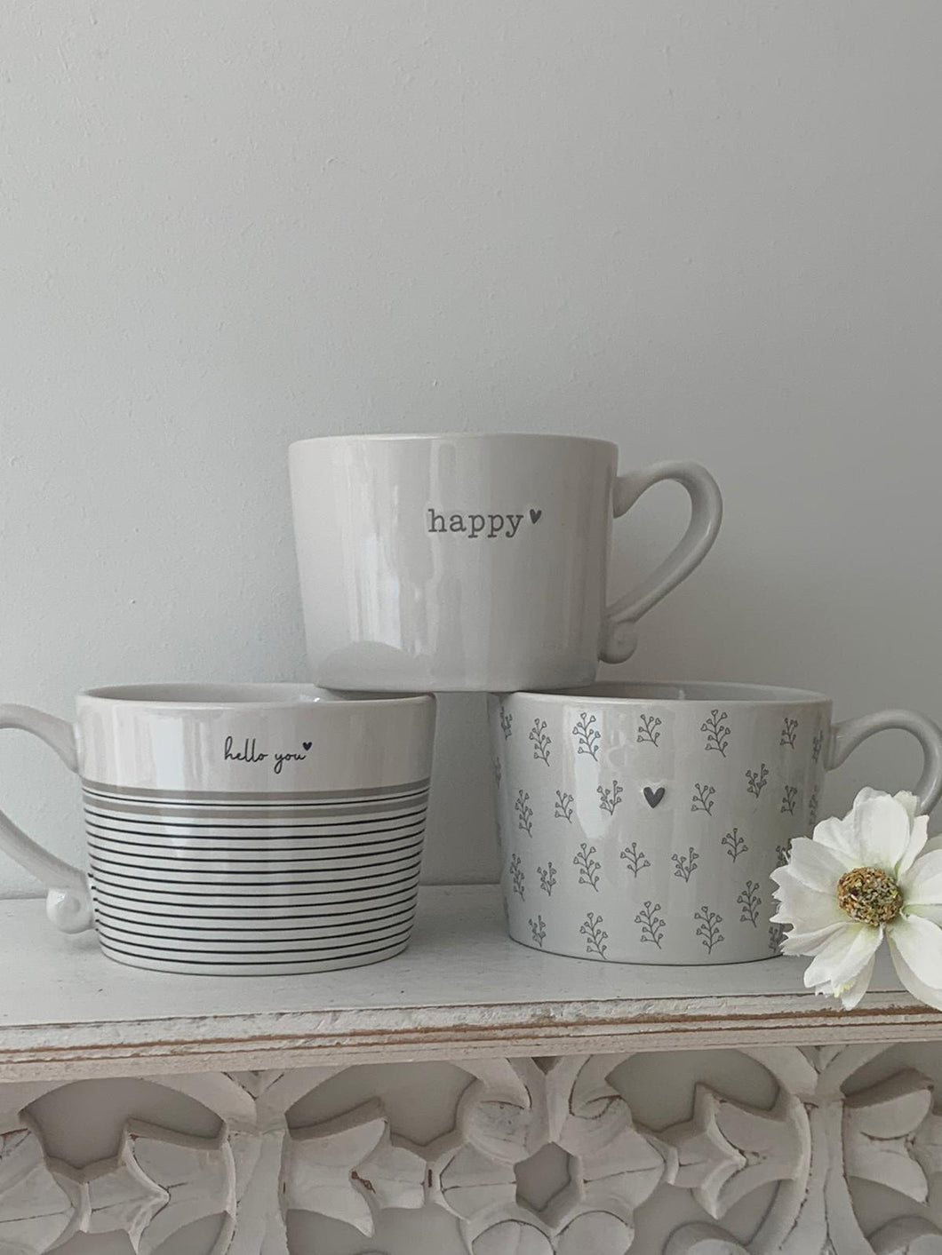 Hello You / Coffee neutral stripe Small Mug