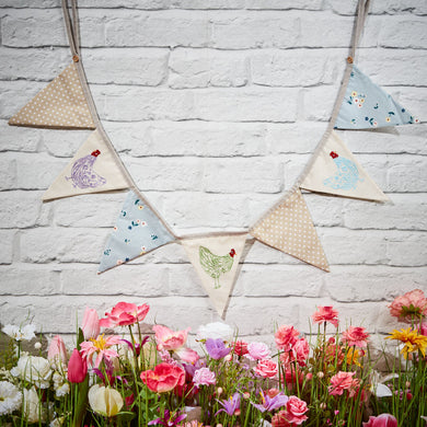 Pastel spring chicken bunting
