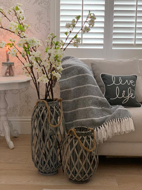Tall faux white cherry blossom