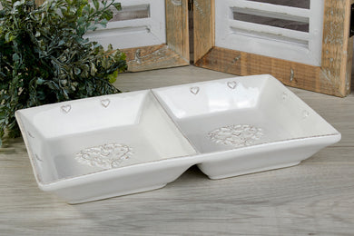 Ornate heart snack tray