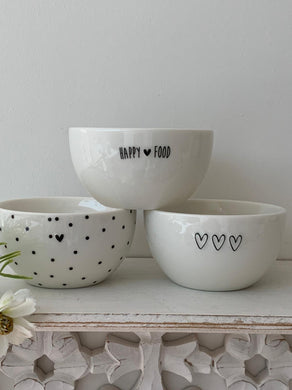 Happy food nibble bowls ... set of 3