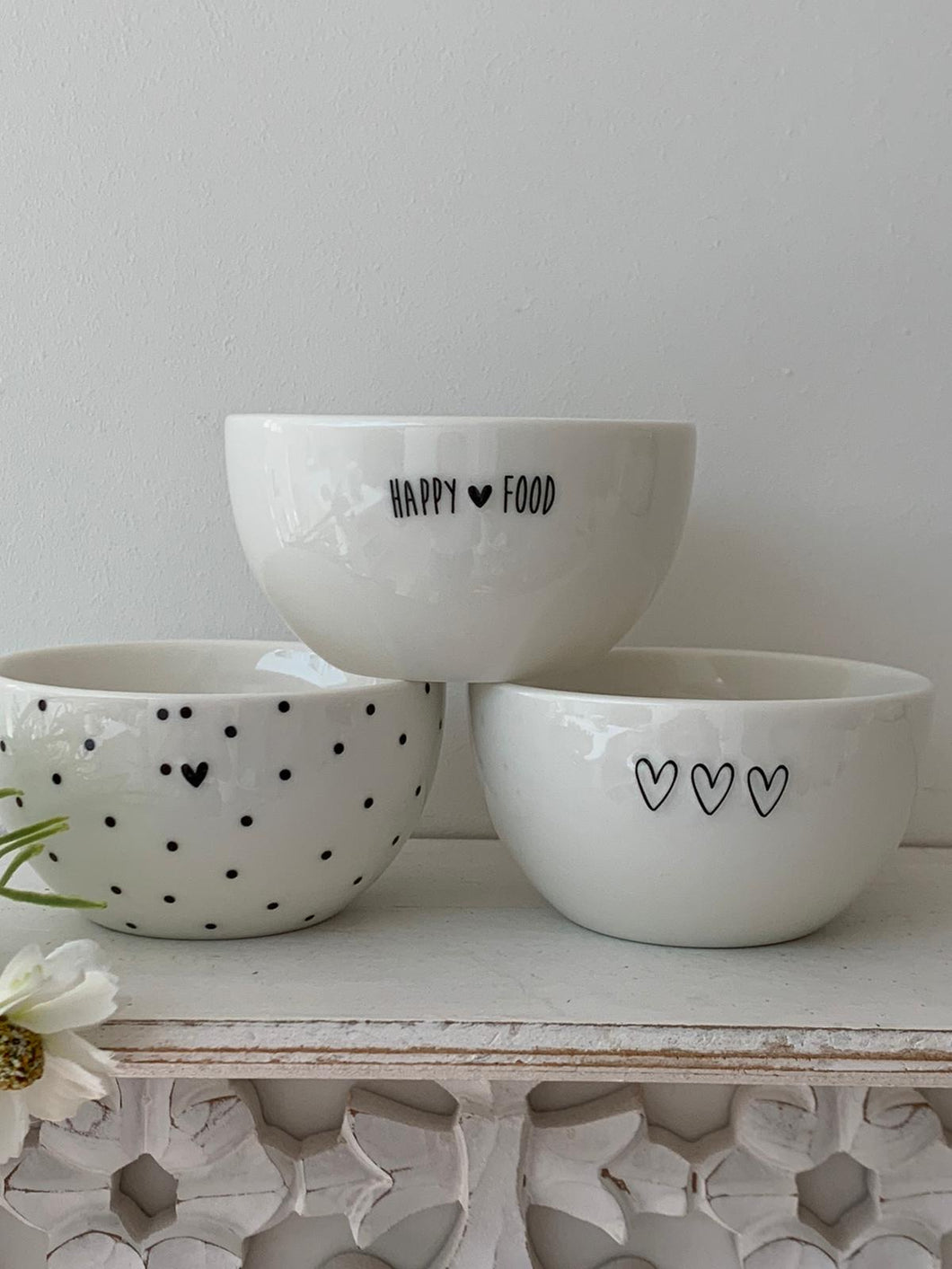 Happy food nibble bowls ... set of 3