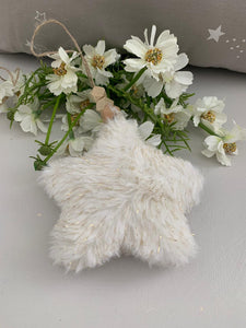 Fluffy white hanging Star / Moon