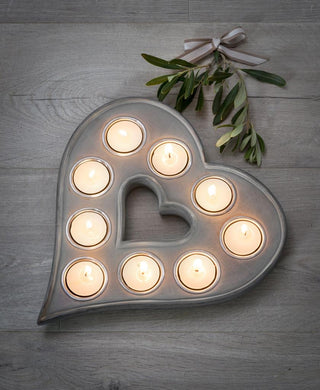 Heart Tealight candle holder ... GREY