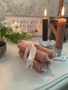 Dinner Candles ... Set of 4 ... Dusty Pink