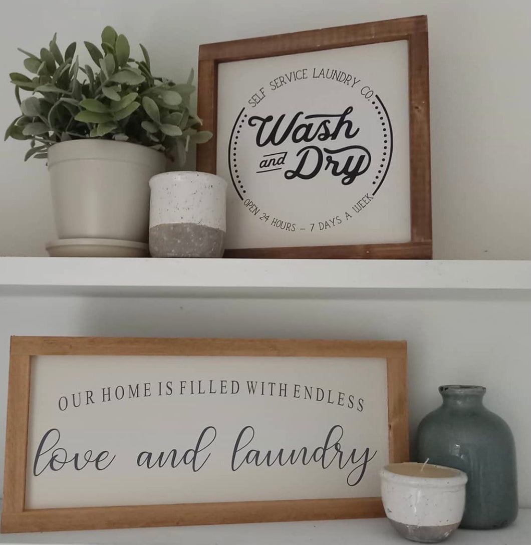 Endless love & Laundry Rustic Sign
