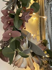 Pink & white Faux Flower wreath