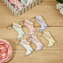 Load image into Gallery viewer, Spring floral welly keyring … 6 designs