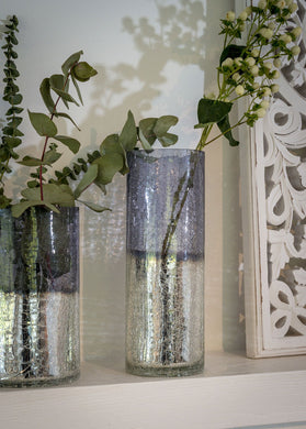 Crackled glass ombré vase … 2 sizes