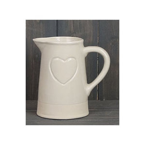 Smooth Cream Embossed Heart jug