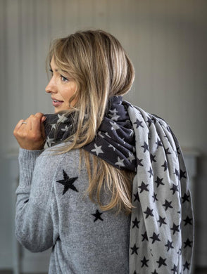 XL star blanket scarf … Charcoal Grey