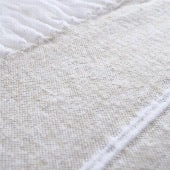 Stripe tassel blanket throw .... Beige
