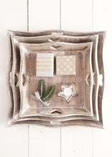 Load image into Gallery viewer, Trays ... Natural square heart handle tray ... 3 sizes