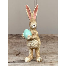 Load image into Gallery viewer, Standing resin rabbit … green egg