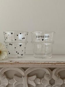 Glass Espresso Tumbler glass mug ... set of 2