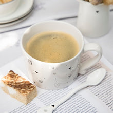 Load image into Gallery viewer, Natural &amp; black Heart scatter Mug