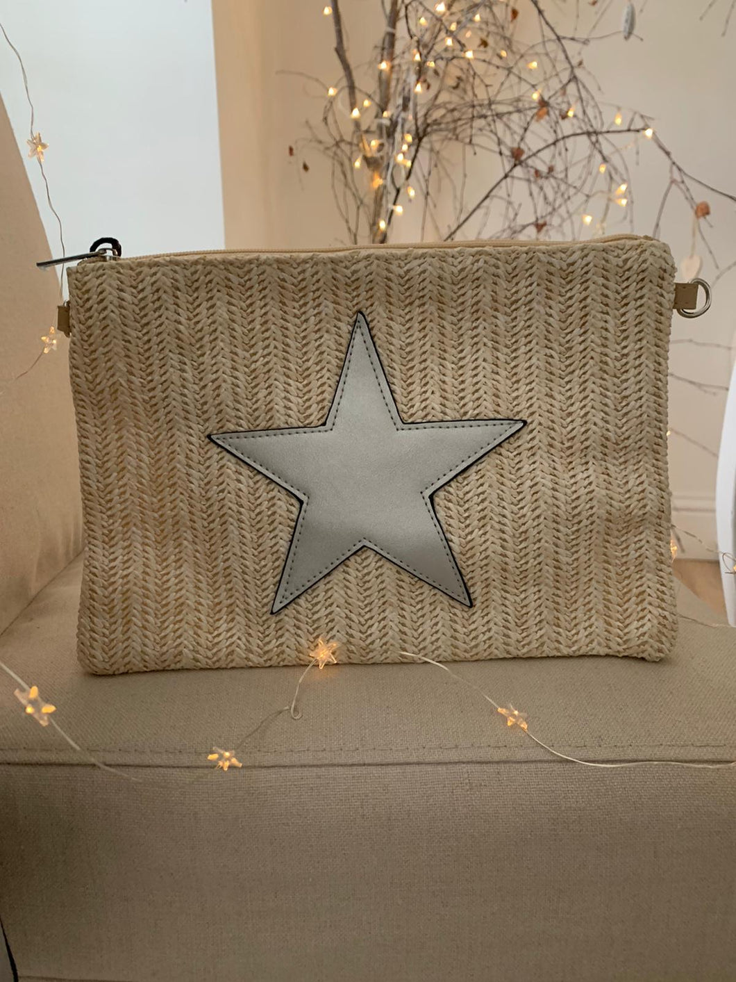 Star Clutch Bag ... Neutral woven