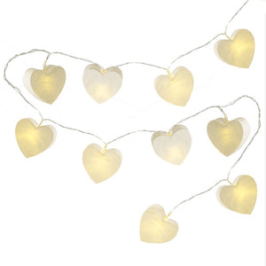 White paper Heart LED lights