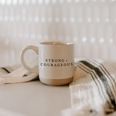 Strong and Courageous chunky Stoneware mug